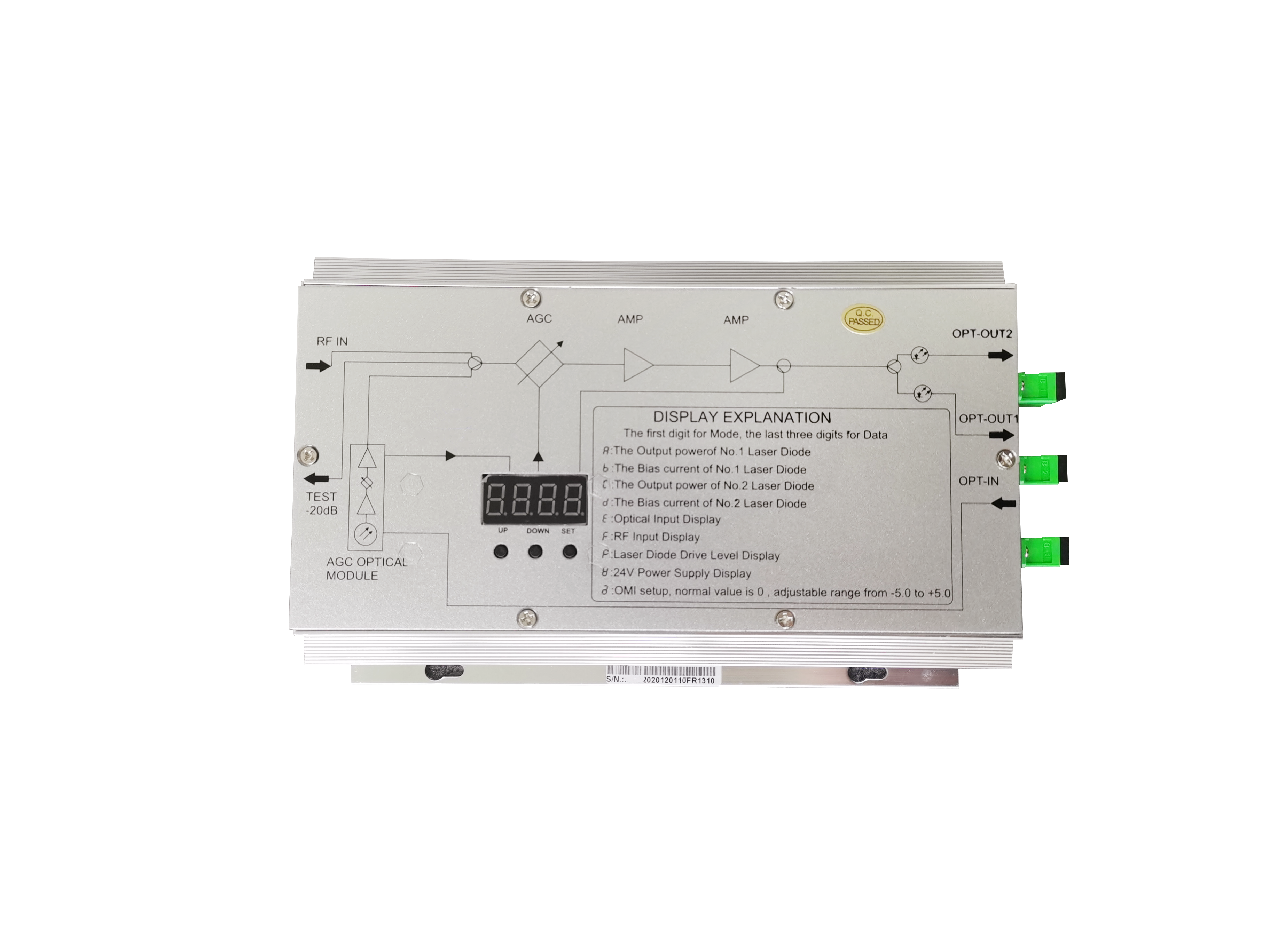 1550nm MINI Optical Transmitter 10+10mW CMOT-10FR-15